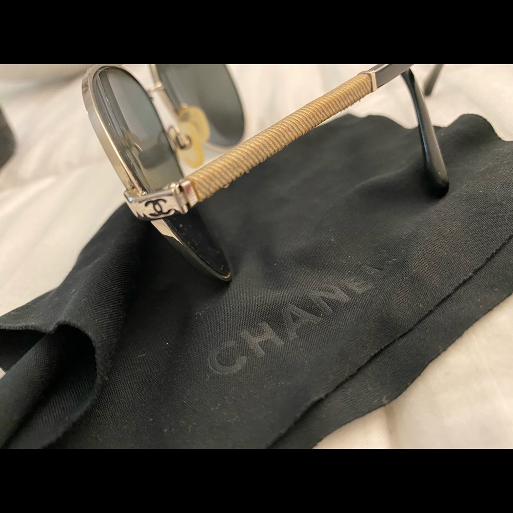 Authentic Chanel sunglasses with case/dust cloth
